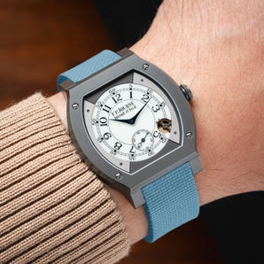 Baby Blue Sailcloth CTS Rubber Strap for F.P. Journe Élégante