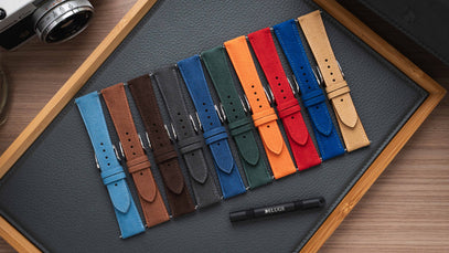 Alcantara leather watch straps by Delugs