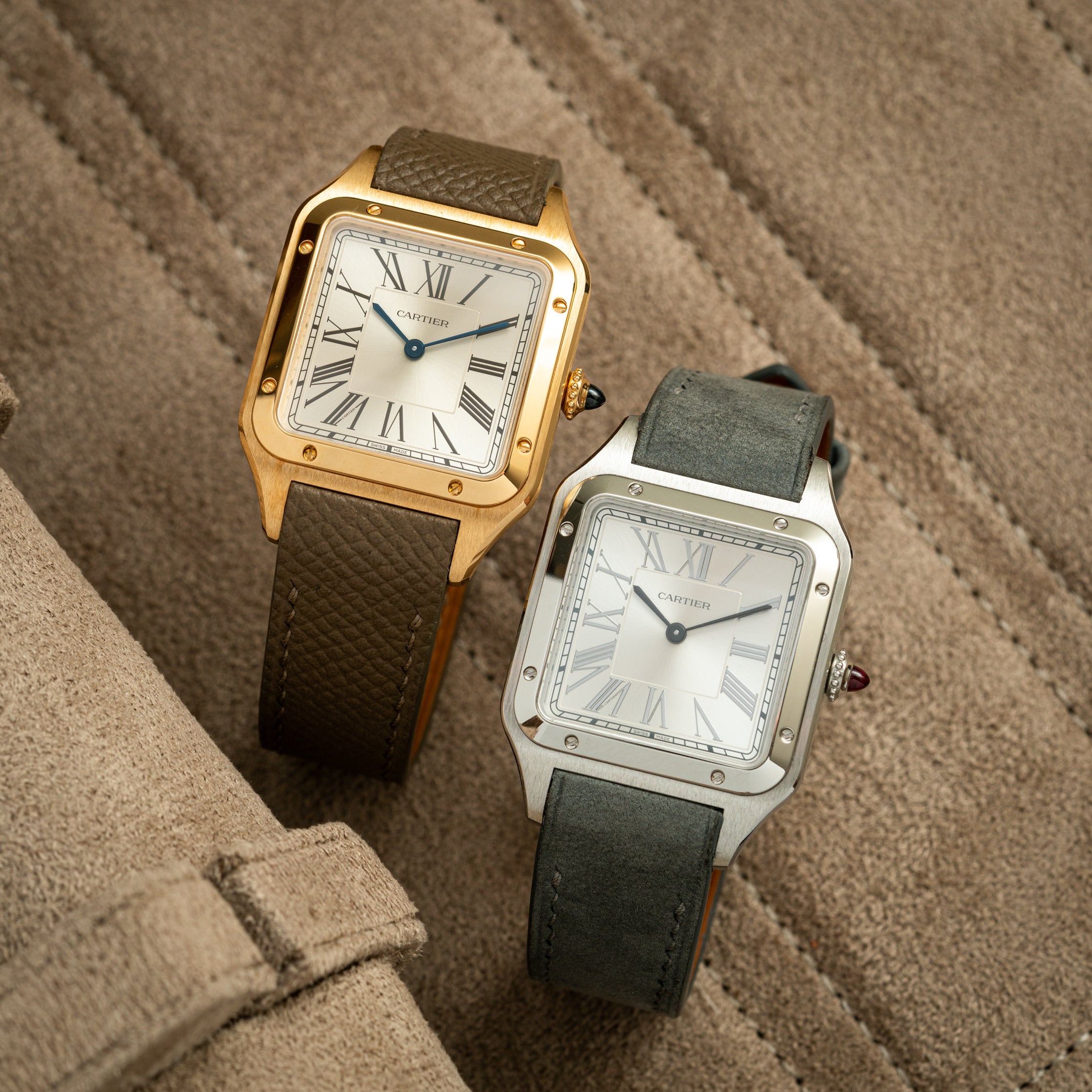 Taupe Epsom Cartier Tank Strap - Delugs