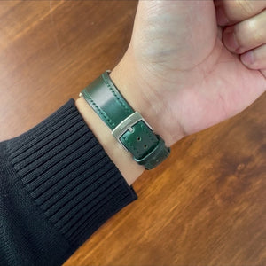 Green Genuine Horween® Shell Cordovan Leather Watch Strap