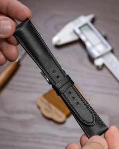 Milano Straps - Black Barenia Leather Watch Strap