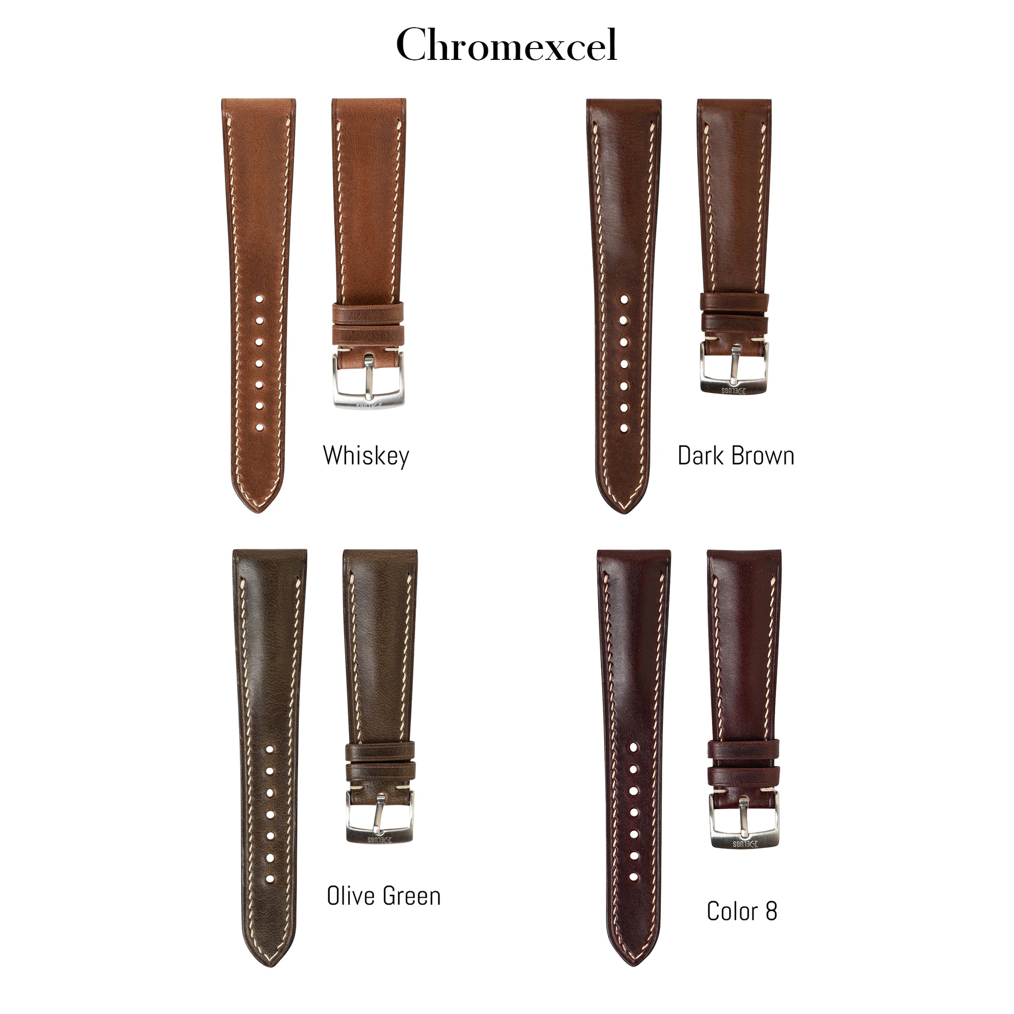  Dark Brown Epsom leather watch band, Handmade Calf